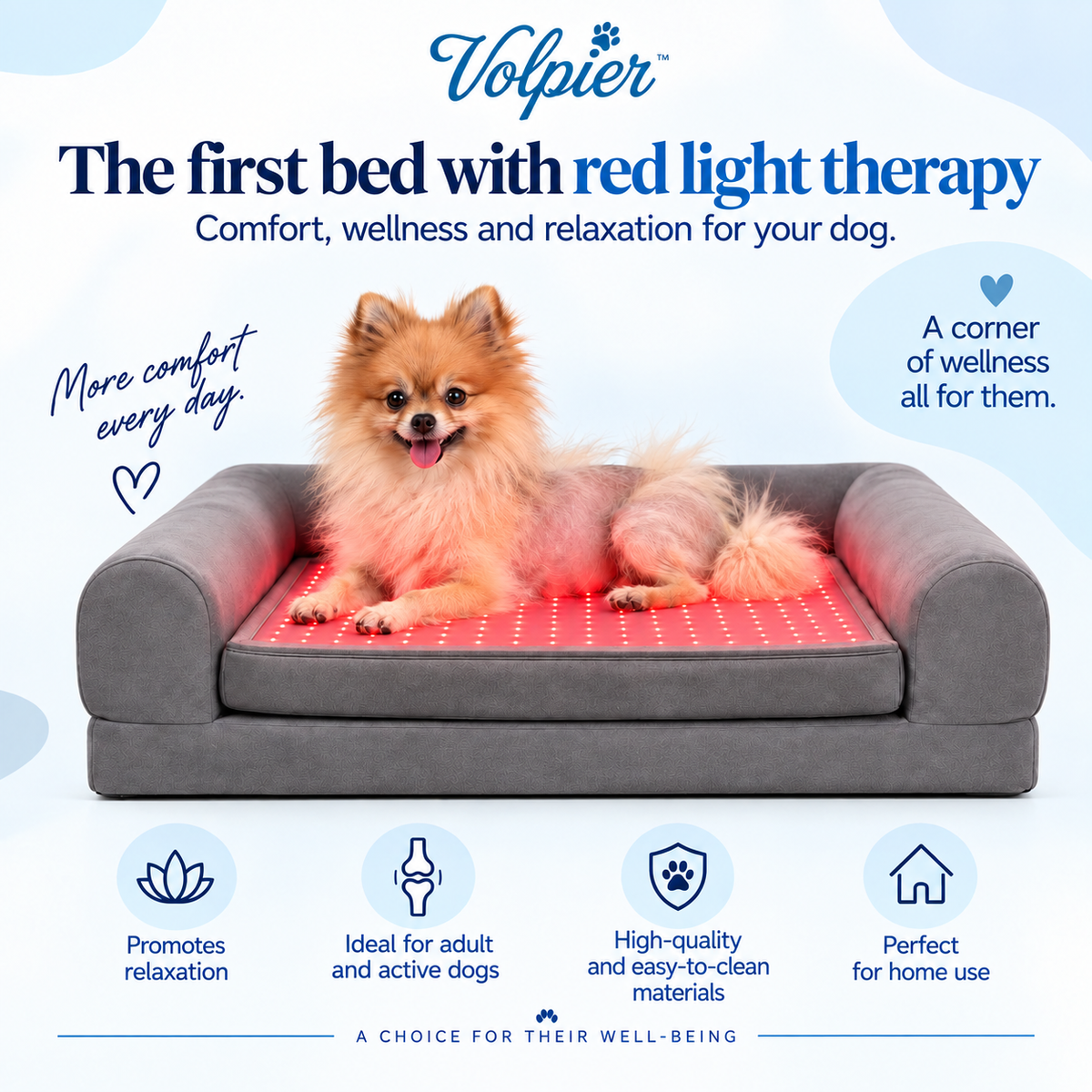 Volpier Advanced Photobiomodulation Dog Bed
